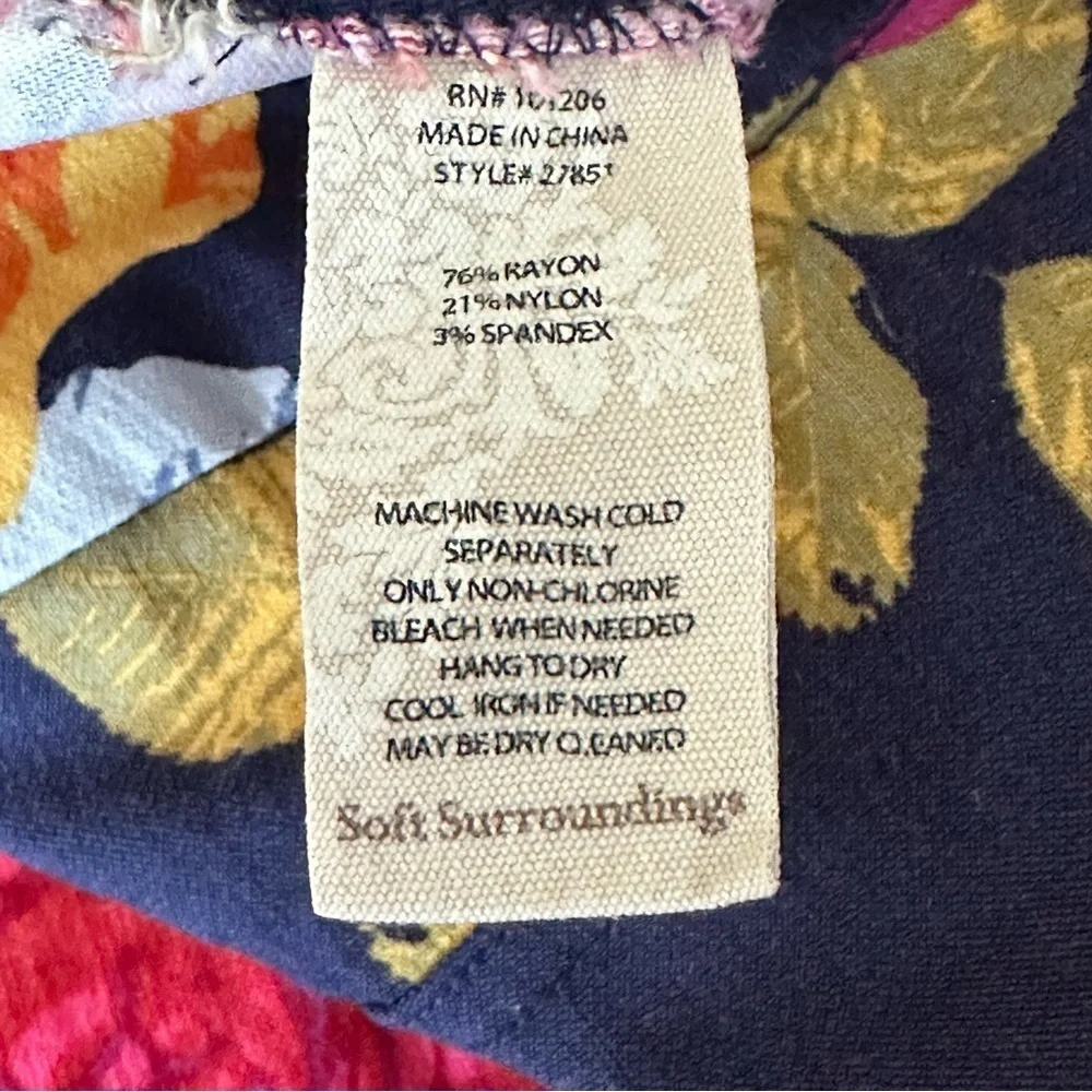 Soft Surroundings Womens Floral legging pants High Rise Sz XL